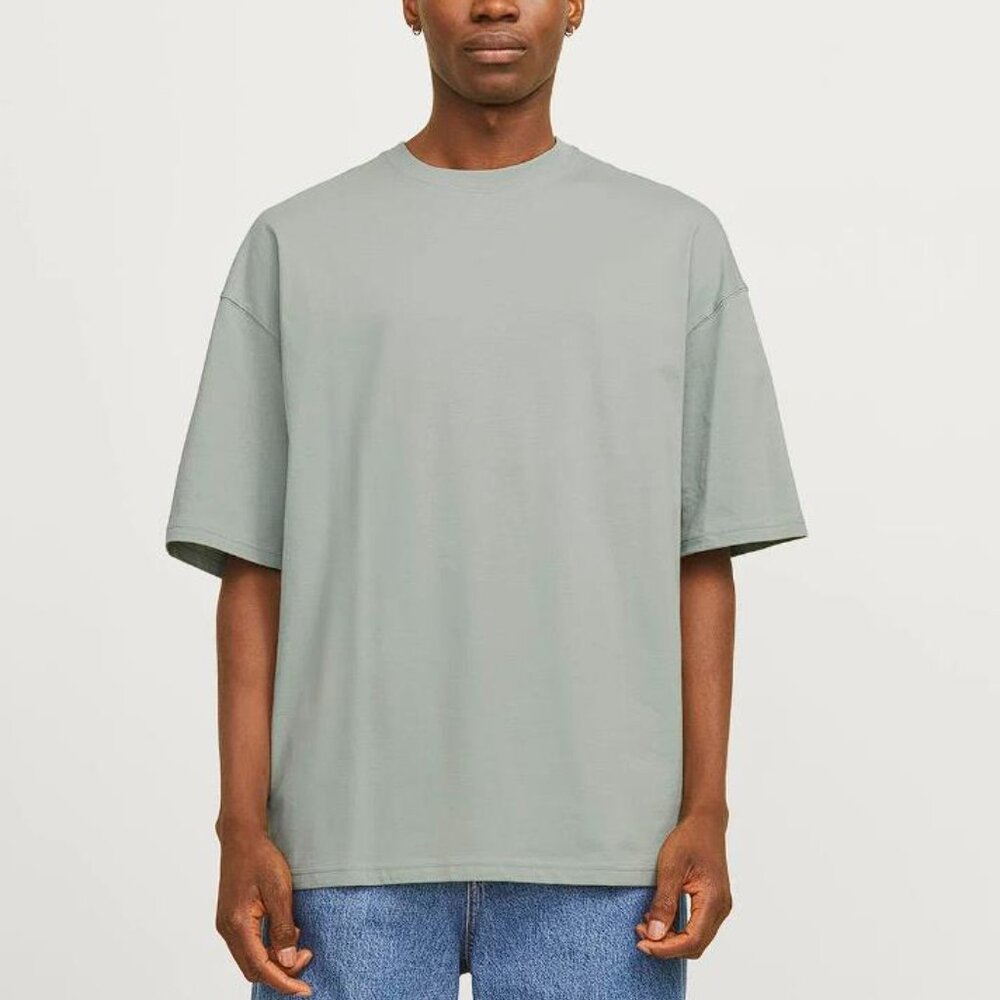 JACK & JONES Men's Jjecharge Tee O-Neck Noos T-Shirt Size M In Gray Mist